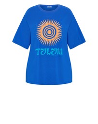 City Chic - Plus size Summer Sun Tee - blue