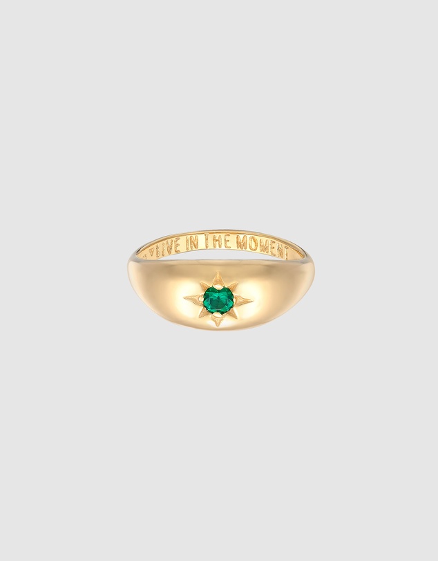 Haze & Glory - ICONIC EXCLUSIVE - Ring Emerald Moment Solid 375 Yellow Gold
