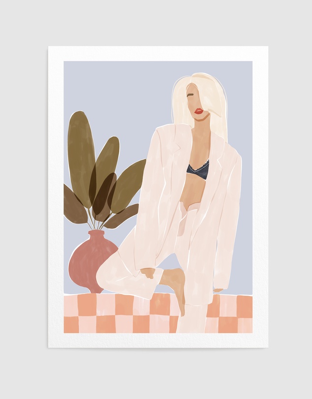 Olive et Oriel - Too Lazy To Yoga by Ivy Green Illustrations Art Print