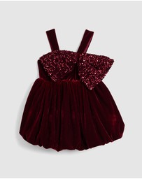 Bardot Junior - Kirrily Velour Bow Dress - Kids-Teens