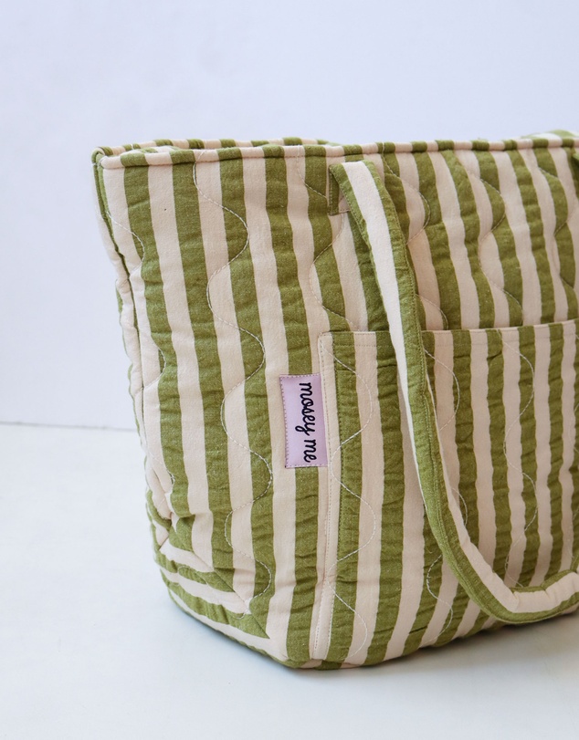 Mosey Me - Pistachio Seersucker Quilted Bag