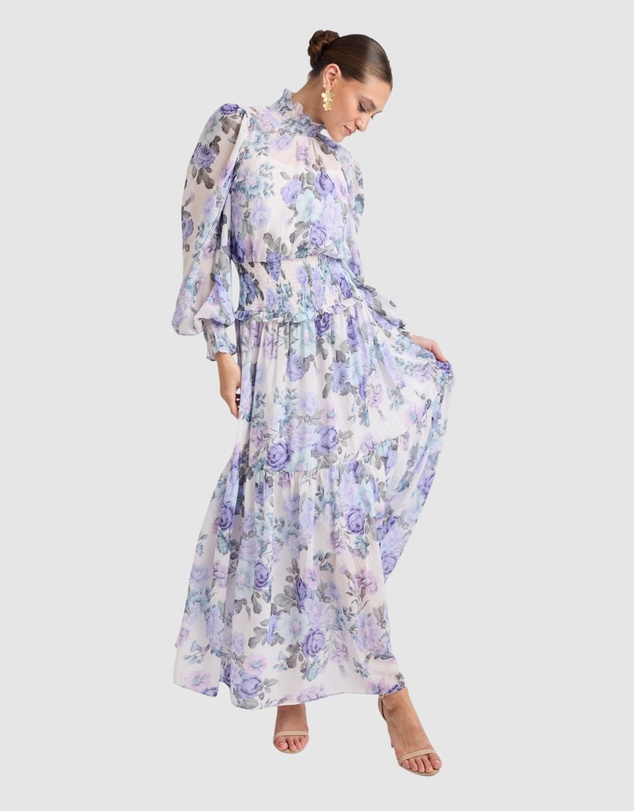 Honey and Beau - Fluerina High Neck Midi Dress