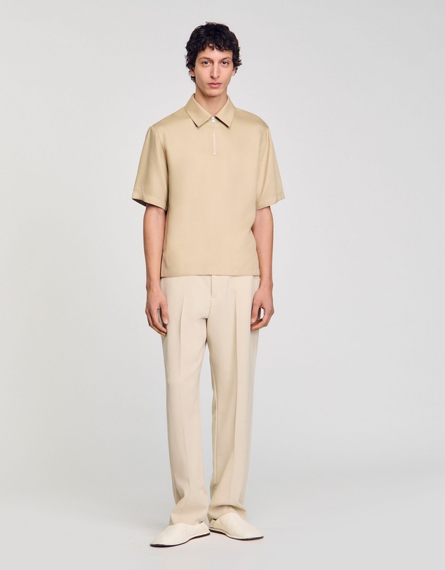 Sandro - Chemise Polo Zip Shirt