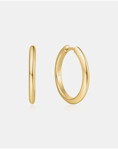 Ania Haie - Gold Tube Medium Hoop Earrings