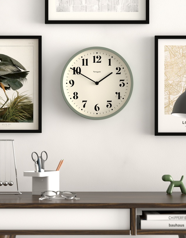 Newgate - Newgate Number Four Wall Clock Matte Asparagus Green