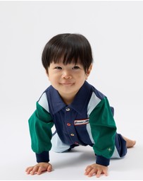 Goldie + Ace - Panelled Rugby Logo Romper - Babies