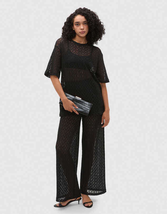 Seed Heritage - Lace Sheer Boxy Tee