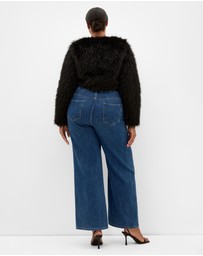 City Chic - Angelica Faux Fur Crop Jacket