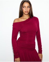 Dazie - She's All That LS Jersey Maxi Dress