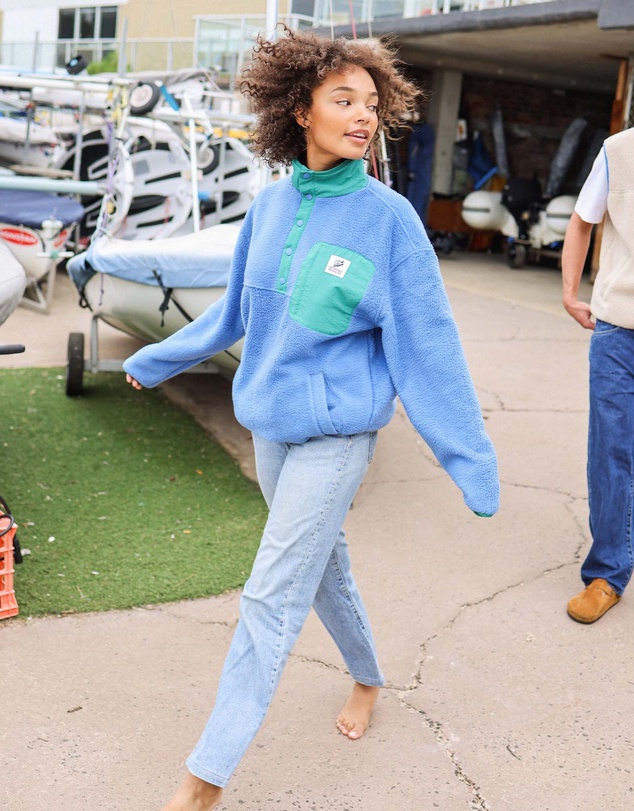 Skwosh - Skwosh Polar Snap Fleece in Blue