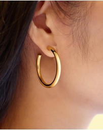 Ania Haie - Ania Haie Gold Classic Tube Oversized Hoop Earrings