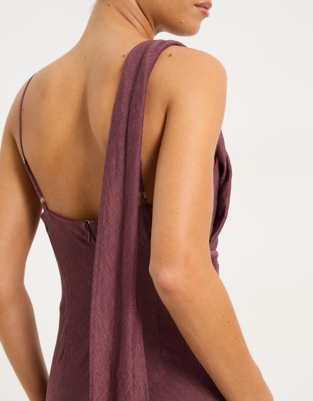 Calli - Estelle Plain Maxi Dress With Scarf
