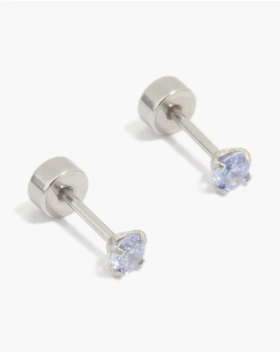 Lovisa - Kids Surgical Steel Cubic Zirconia Flat Back Earrings