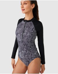 Modest Mermaid - Geo Zip One Piece Swimsuit