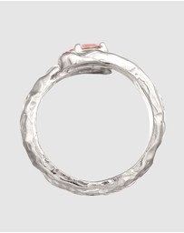 Haze & Glory - ICONIC EXCLUSIVE - Ring Oval Synthetic Sapphire with Pink Gems 925 Sterling Silver