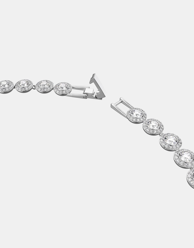 Swarovski - Una Angelic Tennis necklace, Round cut, White, Rhodium plated