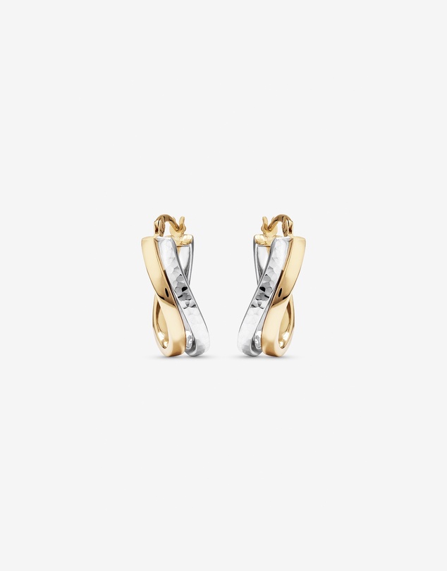Michael Hill - Hoop Earrings in 10kt Yellow & White Gold