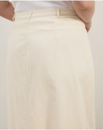 Atmos&Here Curvy - Heidi Linen Blend Midi Skirt
