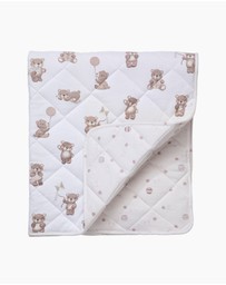 Living Textiles - Reversible Quilted Cot Comforter - Cuddly Bear