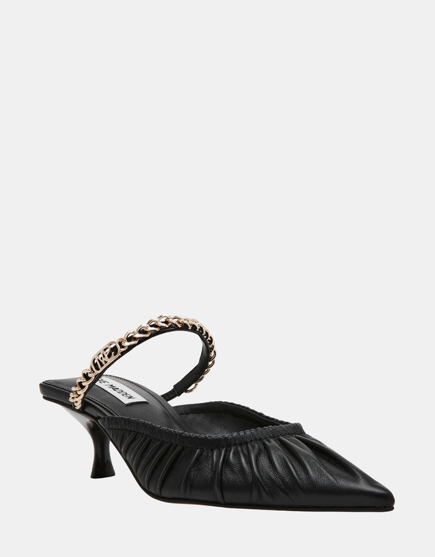 Steve Madden - Small-Talk Black Leather Heels