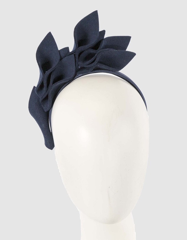 Max Alexander - Felt Navy Winter Racing Fascinator