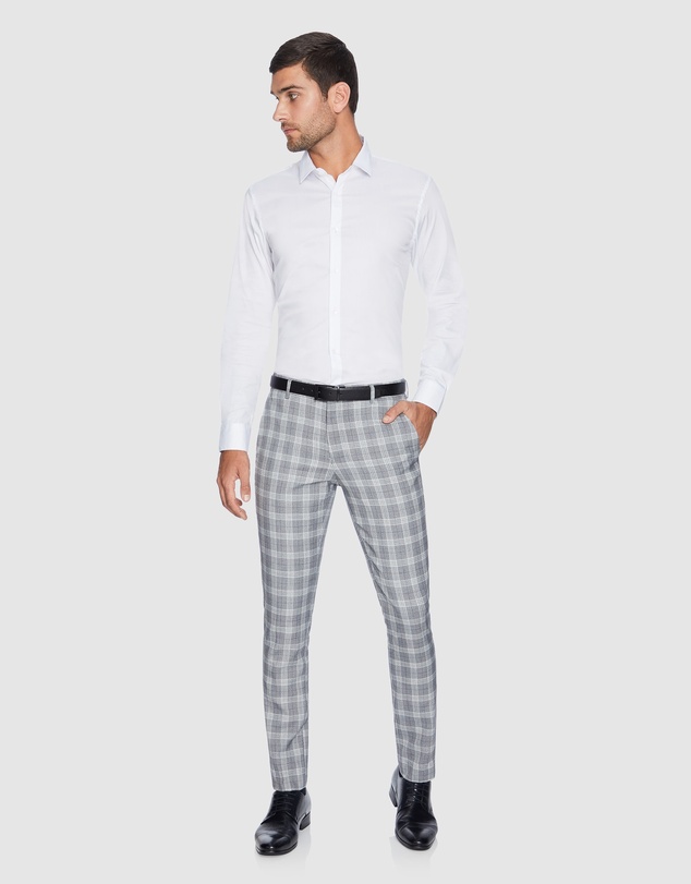 yd. - Hollywood Skinny Check Suit Dress Pants