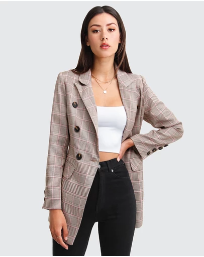 Belle & Bloom - Too Cool For Work Plaid Blazer