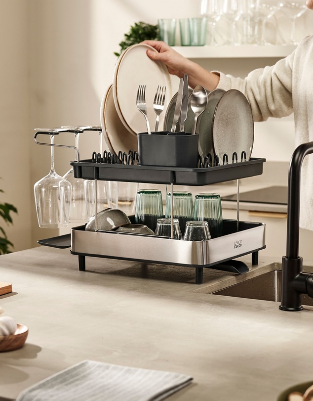 Joseph Joseph - Excel™ Stainless Steel 2-tier Dish Rack (Grey)