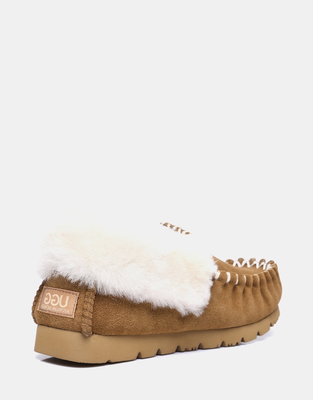 EVERAU - Australian Shepherd Ugg Popo Moccasins Cow Suede Upper Moccasins