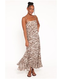 Petal & Pup - Kelsie Midi Dress - Brown Zebra