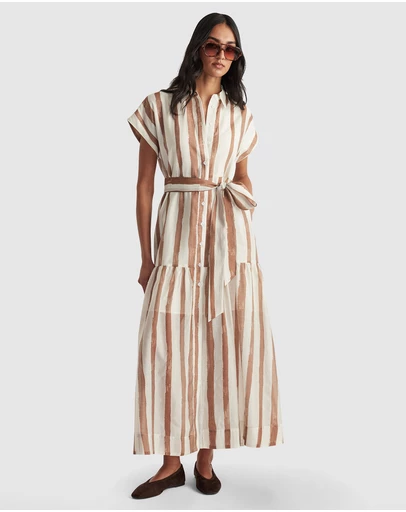 Decjuba - Tamara Tiered Maxi Shirt Dress