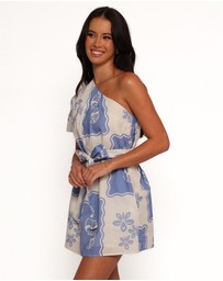 Petal & Pup - Dylan One Shoulder Mini Dress - Blue Dahlia