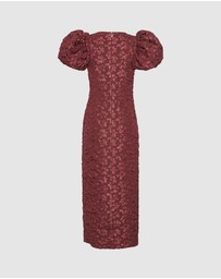 ROTATE - Jacquard Midi Puffy Dress