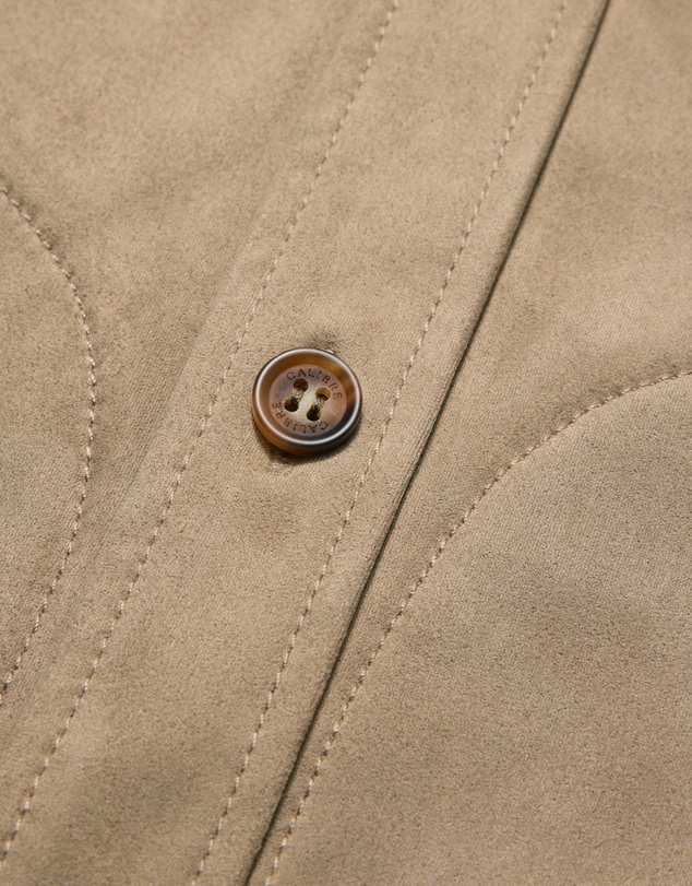 Calibre - Relaxed Suede Look Shirt Jacket Tan
