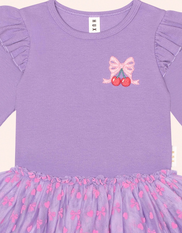 Huxbaby - Cherry Embroidered Tulle Dress - ICONIC EXCLUSIVE - Babies-Kids