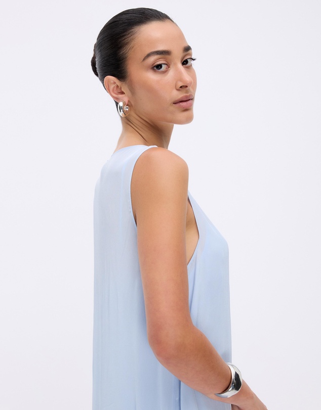 Minima Esenciales - Hallie Sheer Viscose Draped Maxi Dress