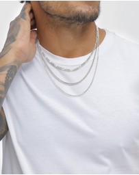 Kuzzoi - ICONIC EXCLUSIVE - Necklace Male Layered Armored Chain 925 Sterling Silver