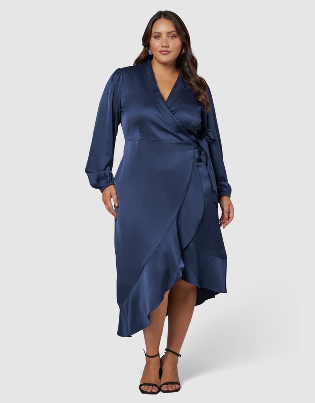 Pink Dusk by Curve Project - Girl Crush Satin Wrap Dress