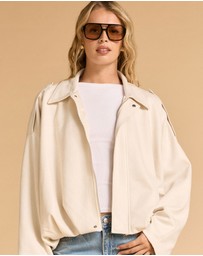 MVN - Faux Suede Bomber Jacket