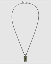 Haze & Glory - ICONIC EXCLUSIVE - Necklace Men Bold Bar African Turquoise 925 Sterling Silver