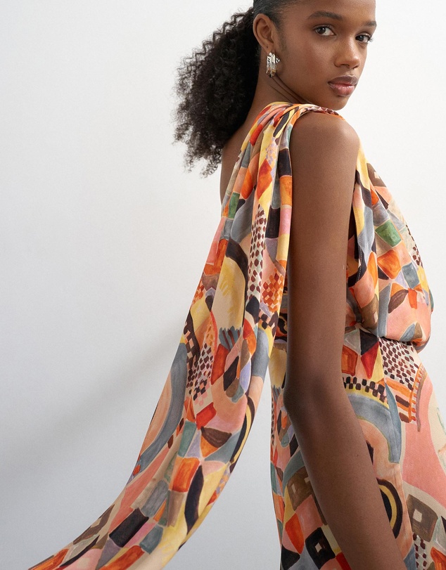TOPSHOP - Viva Draped Scarf Mini Dress