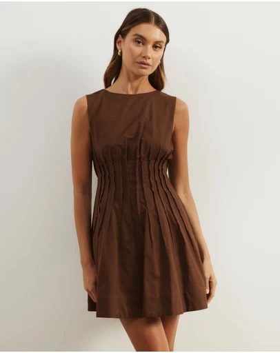 Atmos&Here - Anna Pin Tuck Shift Mini Dress