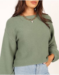 Petal & Pup - Lakelyn Textured Knit Sweater - Khaki