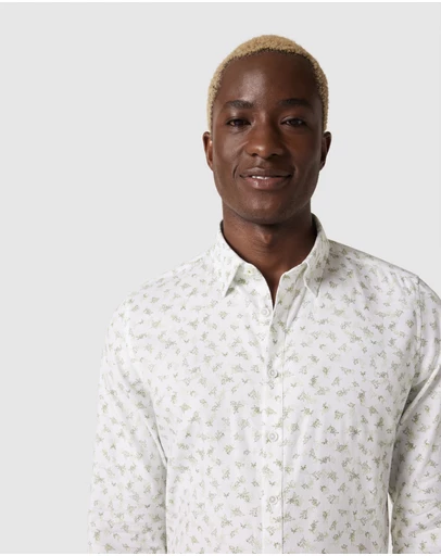 Politix - Textured Floral Long Sleeve Shirt