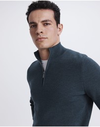 SABA - Franklin Quarter Zip Wool Knit Polo
