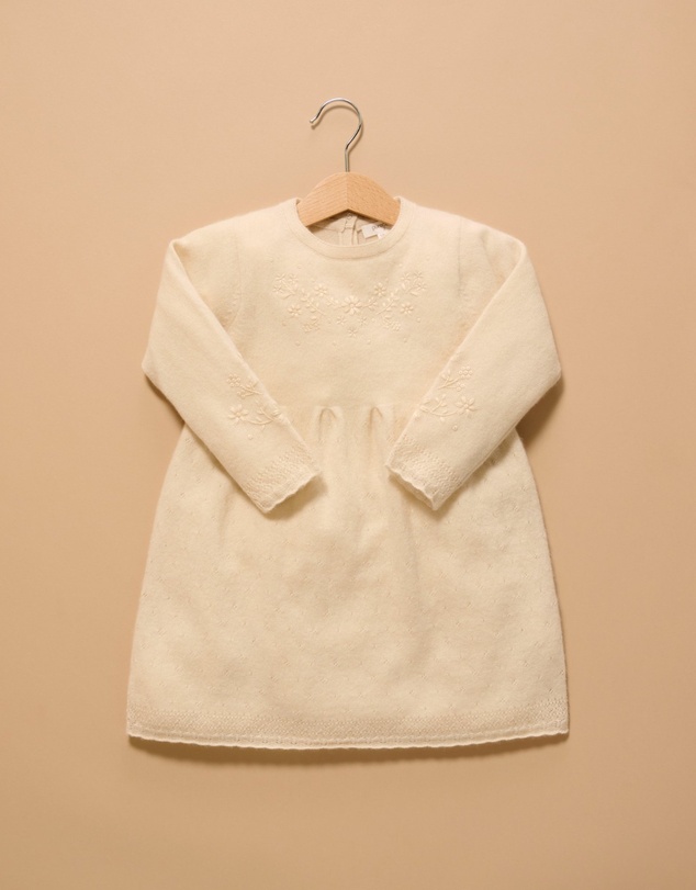 Purebaby - Embroidered Cashmere Dress - Kids-Babies