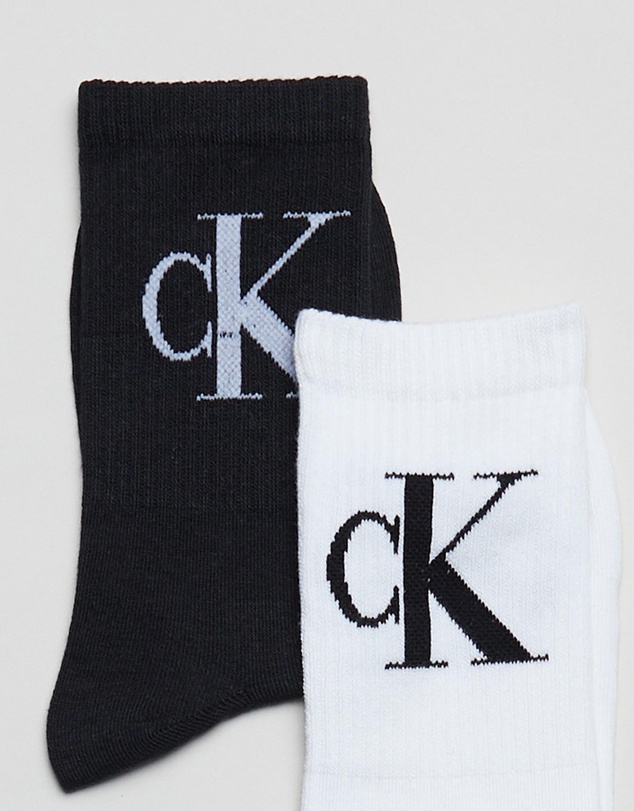 Calvin Klein - Ck Women'S Monogram Casual Crew 2Pk