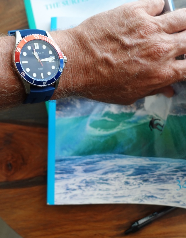 Maxum - Prince Blue Dial & Blue Silicone Band & Silver Tone Case