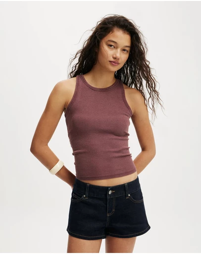 Cotton On - Goldie Rib High Neck Tank