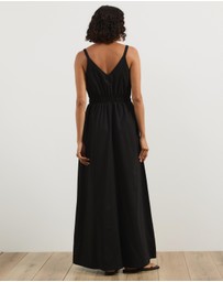 Atmos&Here - Allegra Linen Blend Button Front Maxi Dress